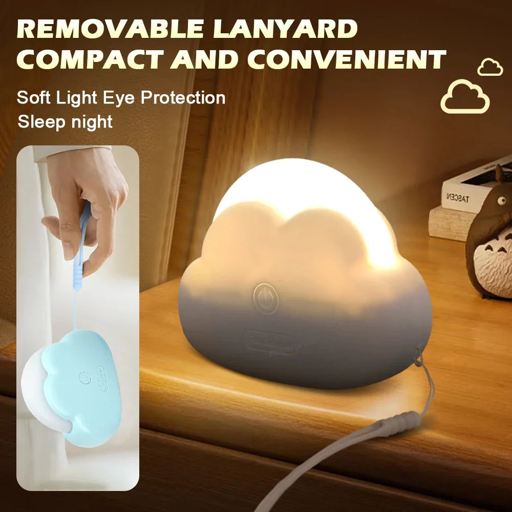 lampe nuit nuage blanche bleu rechargeable usb moderne minimaliste