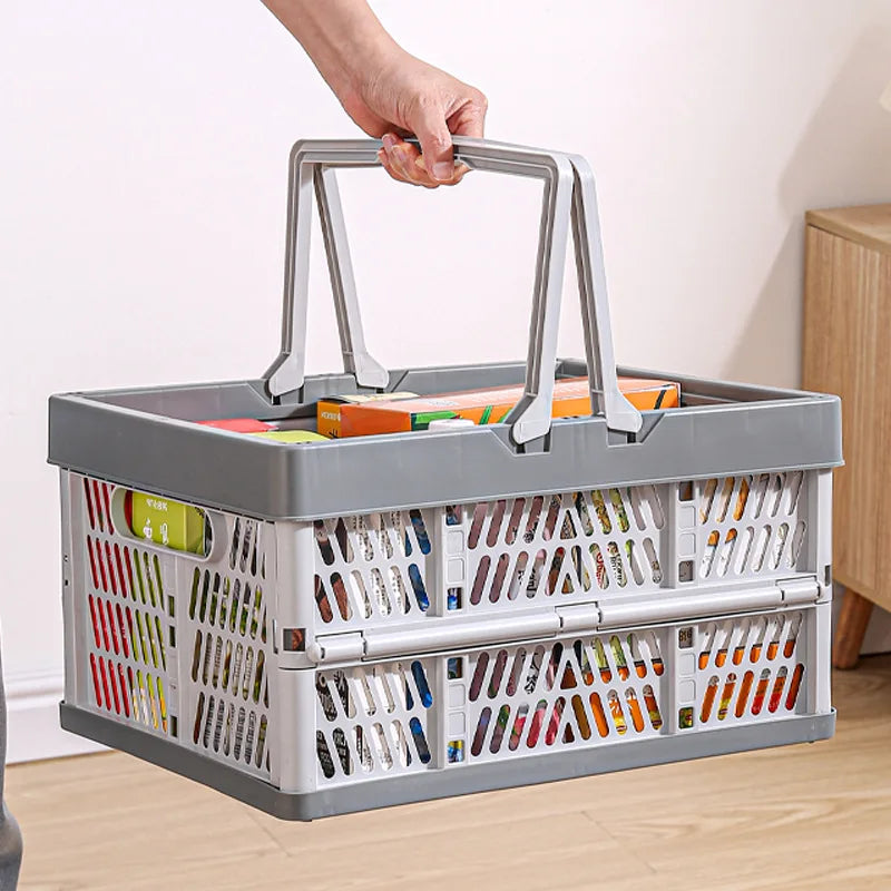 panier pliable multifonctionnel gris rose clair utilisation multiple respectueux environnement picnique shopping pliable moderne