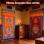 rideau porte ornements traditionnels motifs floraux artisanal couleur rouge bleu orange ethnique decoration maison