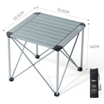 table pliante extérieure moderne gris métallisé pieds pliants sac rangement patio jardin