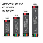 alimentation led 12v 24v 36w 65w 100w 200w clips noir moderne