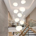 suspension lumineuse moderne blanche ronds alliage opacité éclairage intérieur salle bain led autoinstallation flux
