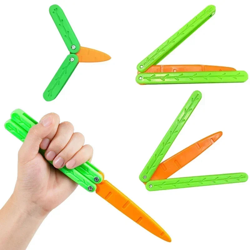Cadeau surprise original, porte-clés couteau papillon radis