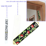 décoration religieuse mezuzah noir blanc doré pommegranate vine hébreux floral motifs rectangle