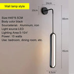 lampe murale moderne noire éclairage chambre salon cuisine 10w led fixée mur