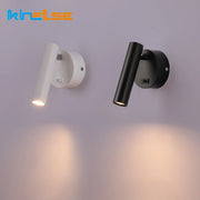 lampe murale led moderne blanc noir doré fixée mur rotation 350 degrés minimaliste