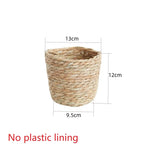 paniers tissés paille rustique boho chic intérieur extérieur stockage fleurs verte naturel