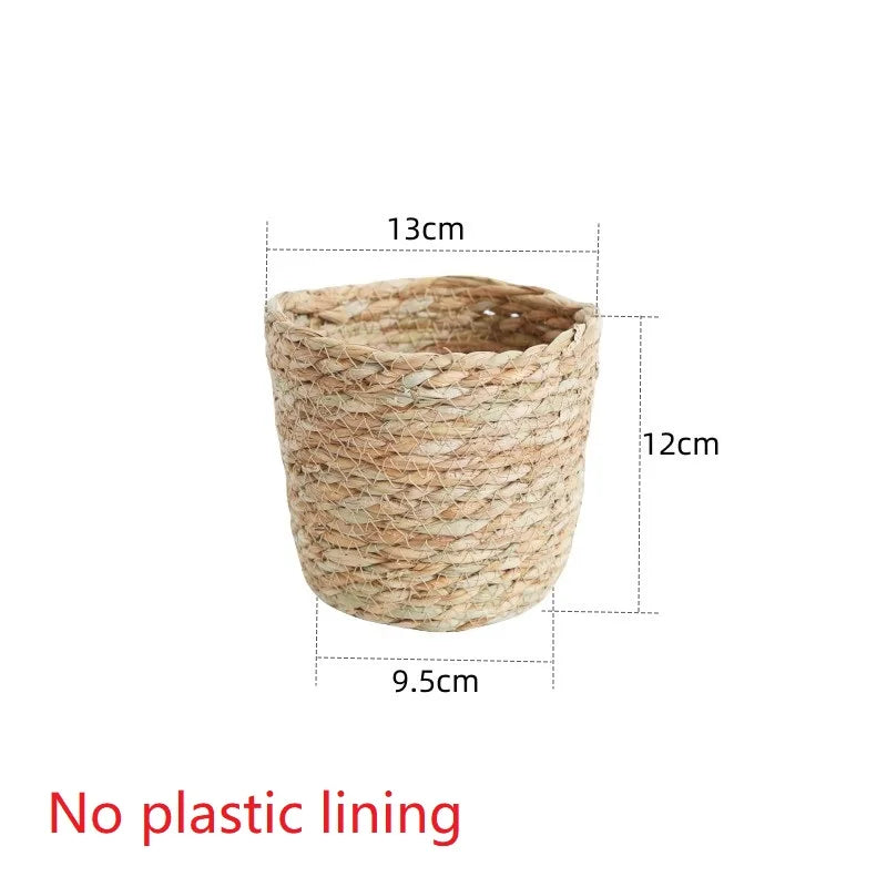 paniers tissés paille rustique boho chic intérieur extérieur stockage fleurs verte naturel