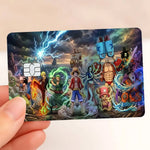 autocollants protection carte bancaire one piece anime personnages dessin animé multicolore adhésifs cartes visite
