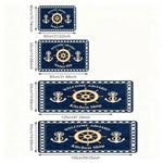 tapis marin antidérapant bleu foncé ancre roue navire carreaux intérieur cuisine salle bain chambre