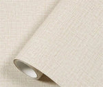 papier peint auto adhésif moderne texture lin beige clair imperméable vinyle 55cm 1m 3m