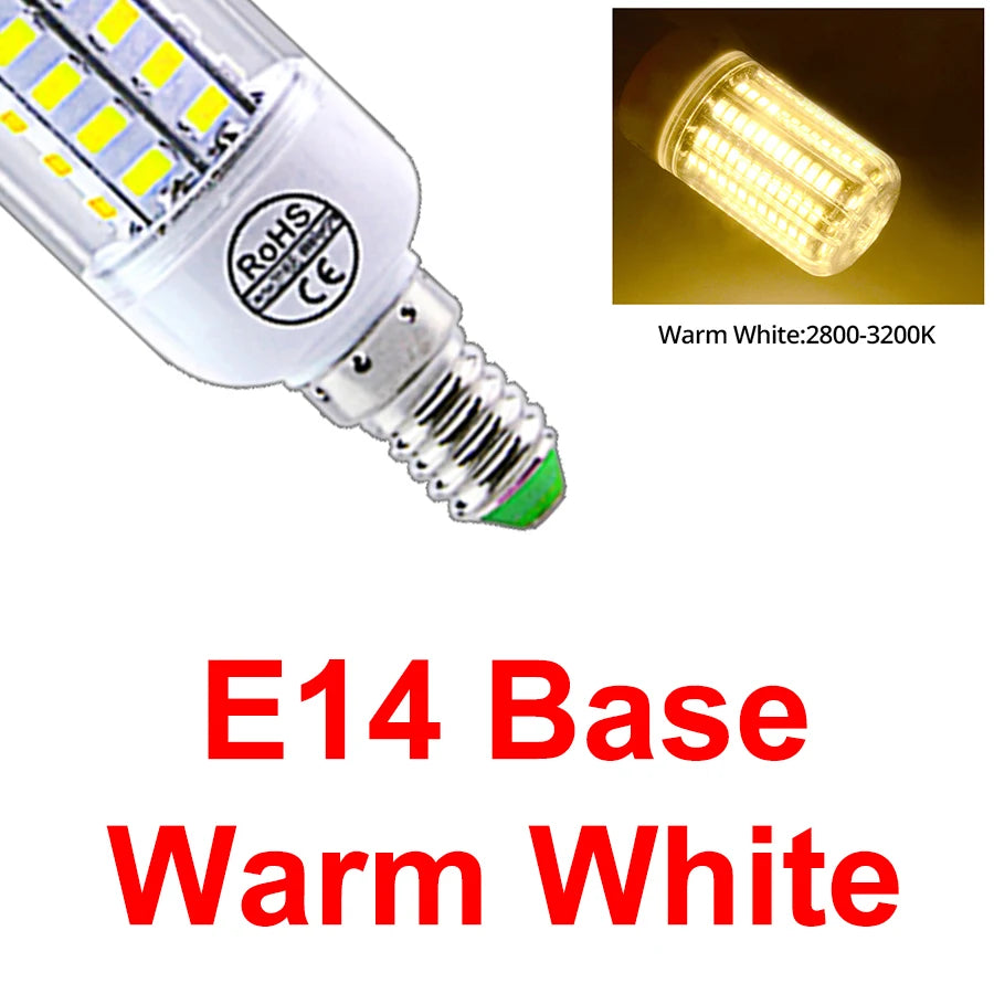 ampoules led e27 e14 36 56 72 diodes blanc vert grains maïs moderne transparent