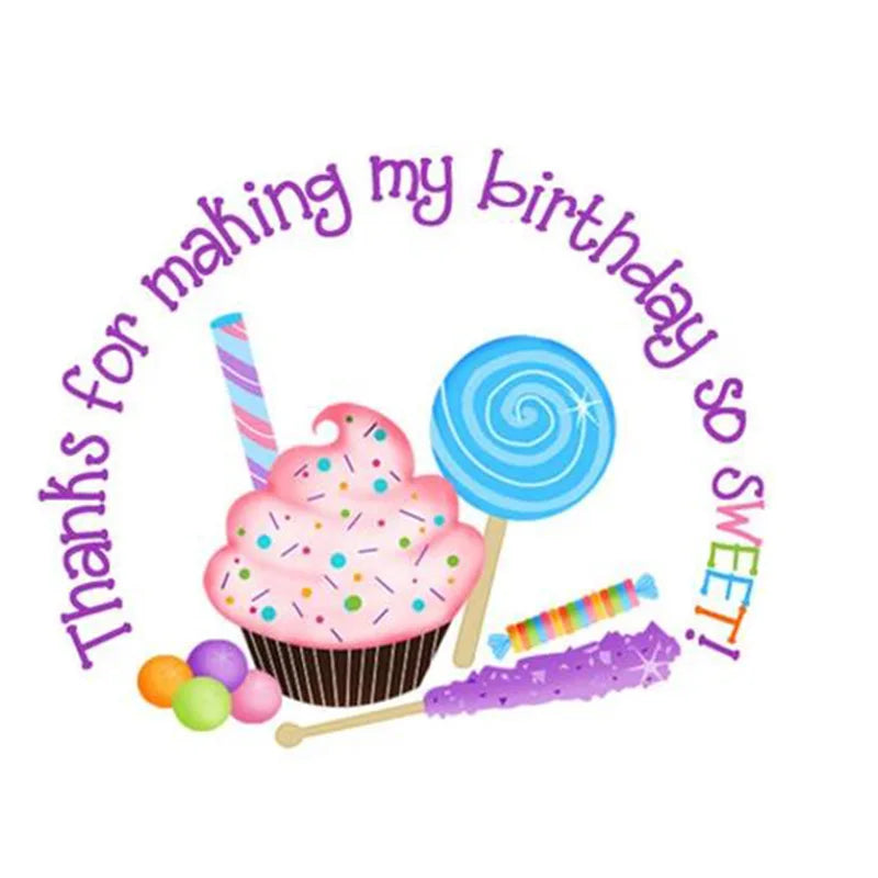 sac cadeau triangle graphique cupcake bonbons lollipop anniversaire enfantin sucré ruban fleurs multicolore blanc