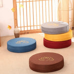 coussin sol yoga méditation fleur lotus brodée mousse épaisse siège salon japonais
