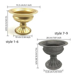 vases fleurs or blanc relief métal classique décoration table rond élégants large