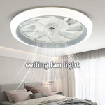 ventilateur led moderne blanc télécommande lumiere intégrée vitesses transparent