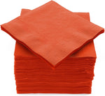 serviettes papier orange rouge bleu clair moderne 100 pièces assiettes fourchettes couteaux gobelets plastique