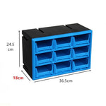 boîte rangement modulaire bleu noire transparentes pratiques moderne outils lego clous