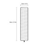 lampe sol moderne blanc rayures horizontales opacité base noire câble électrique salon chambre