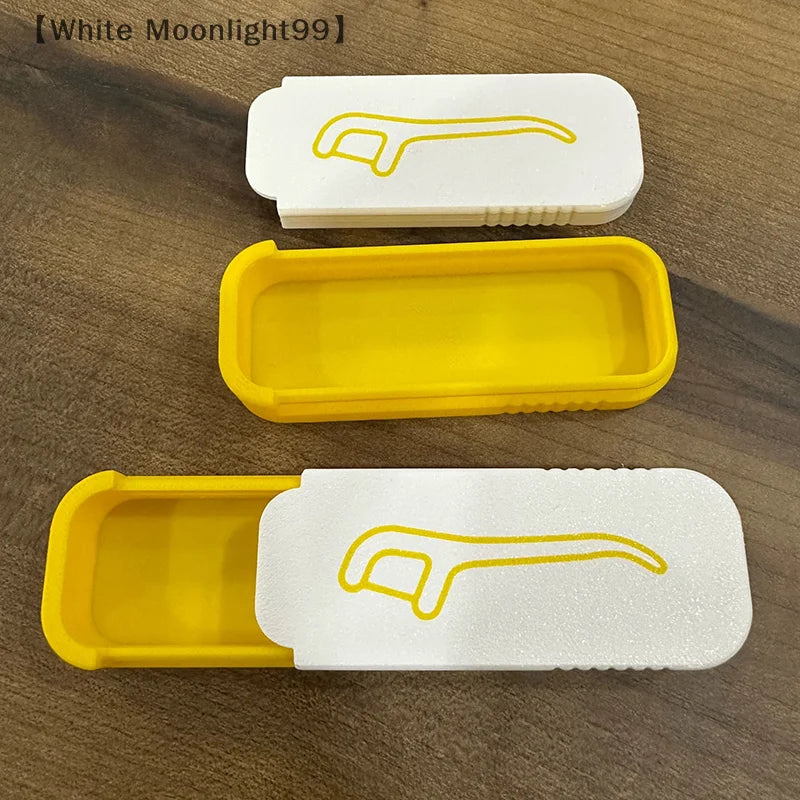boîte rangement fil dentaire mini cure dents reutilisable blanc rouge bleu jaune moderne pratique