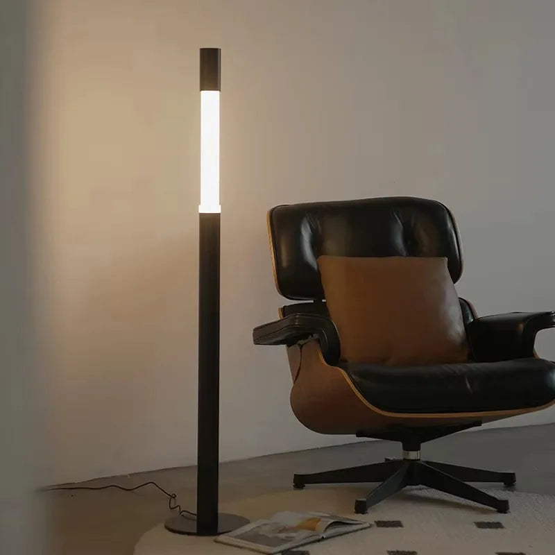 lampe sol moderne interrupteur tactile lumière led noir blanc gris