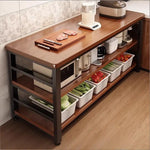 meuble cuisine multifonctionnel bois naturel blanc moderne rangement panier couteau planche découpe micro onde
