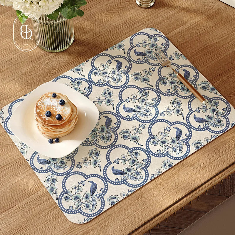 tapis table moderne rectangulaire vert marron camouflage antidérapant lavable réutilisable 30x40cm