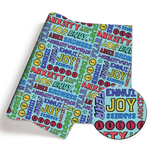 tapis souris médical motif mots bleu violet jaune rose vert orange blanc