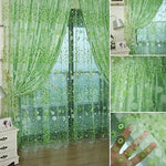 rideau floral transparent décoration intérieure motifs naturels bleu violet vert rose jaune decoration