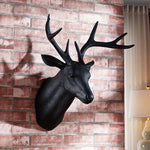 décoration murale tête cerf noir blanche texture résinée moderne fixations