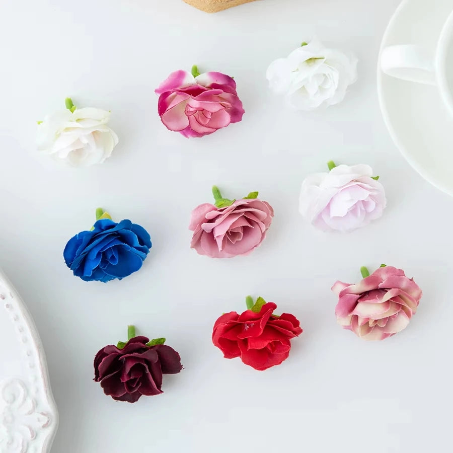 fleurs artificielles roses soie feuilles vertes décoration mariage fête maison jardin