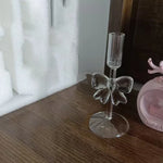 bougeoir moderne rose ruban décoratif base plate décoration table événement mariage