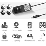 chargeur universel 12v 1a noir prise eu us mat moderne câble 92cm abs certifié