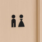symboles toilettes noir miroir doré masculine féminine minimaliste autoadhésifs salle bain facile