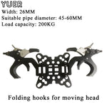 crochet plié aluminium fixe projecteur tête mobile clips 45 60mm porte 200kg noir industrielle