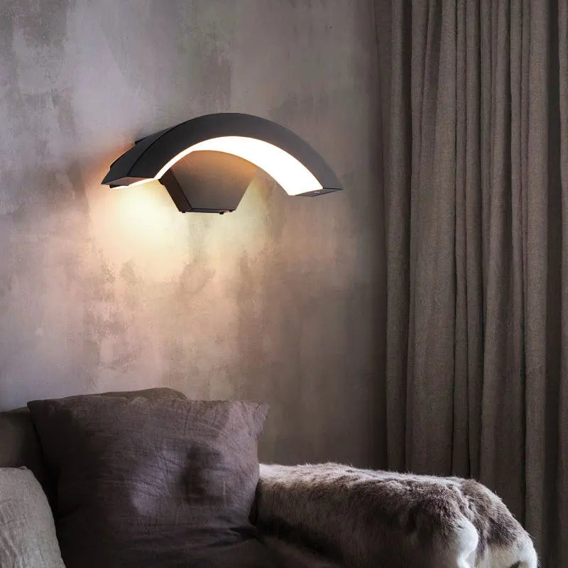 applique murale led capteur mouvement aluminium exterieur résistante intempéries éclairage véranda jardin contemporain gris