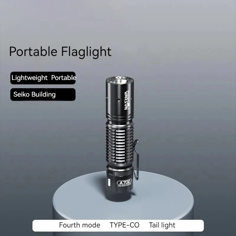 lampe poche rechargeable 800 lumens led portable clip ceinture type aluminium moderne