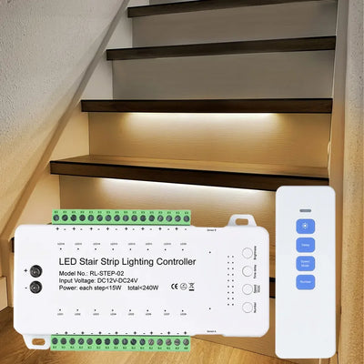 Contrôleur LED escalier double capteur PIR vue avant