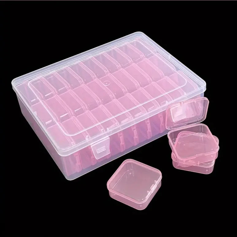 boîtes rangement transparentes couleurs multiples compartiments poignées modernes bijoux stockage artisanat