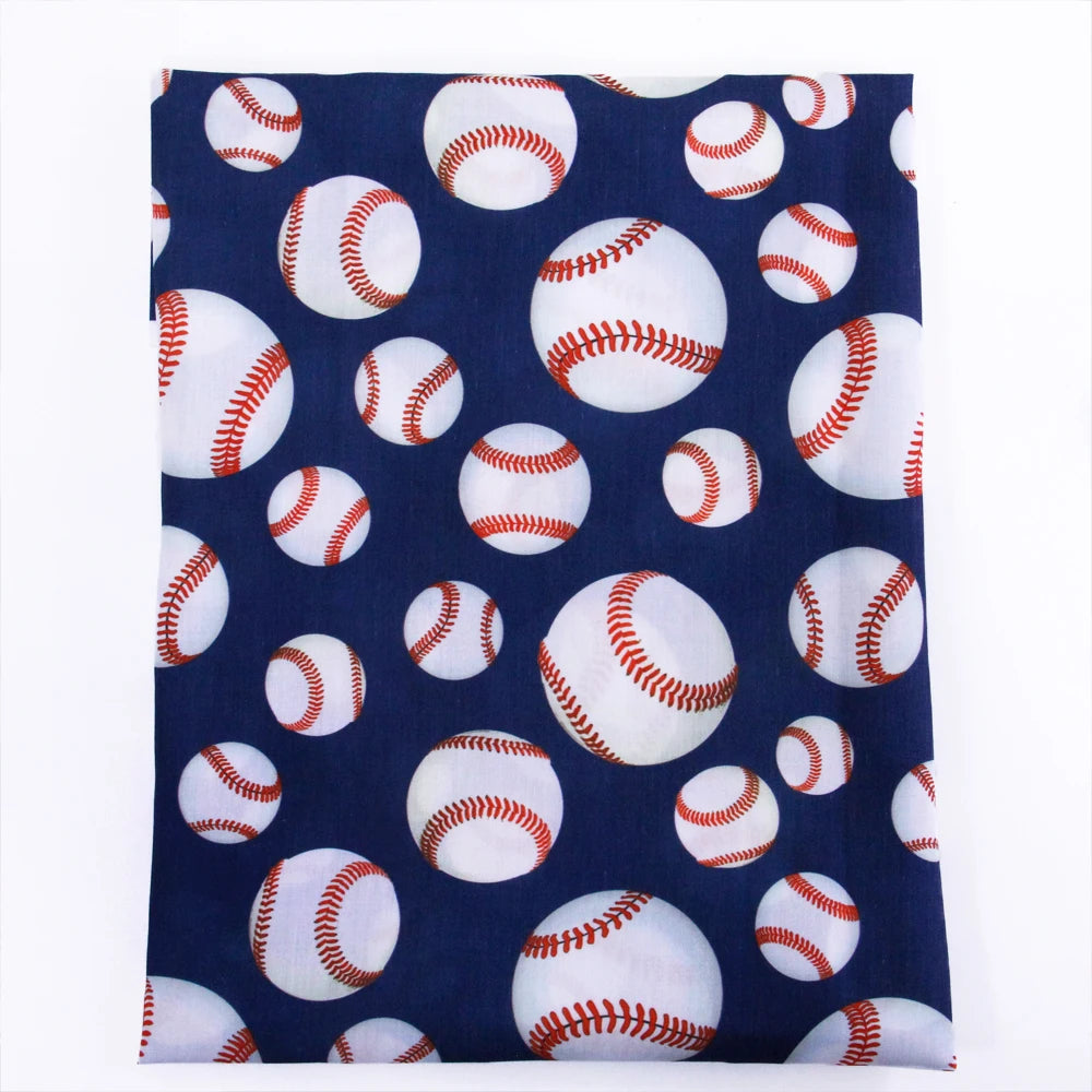 tissu imprimé sport boules baseball basket football coton polyester bricolage couture décoration maison