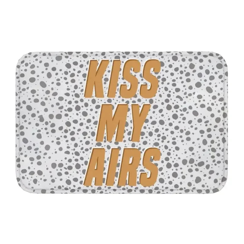 tapis d'entrée moderne kiss my airs marron noir bleu rose antidérapant pvc résistant corrosion