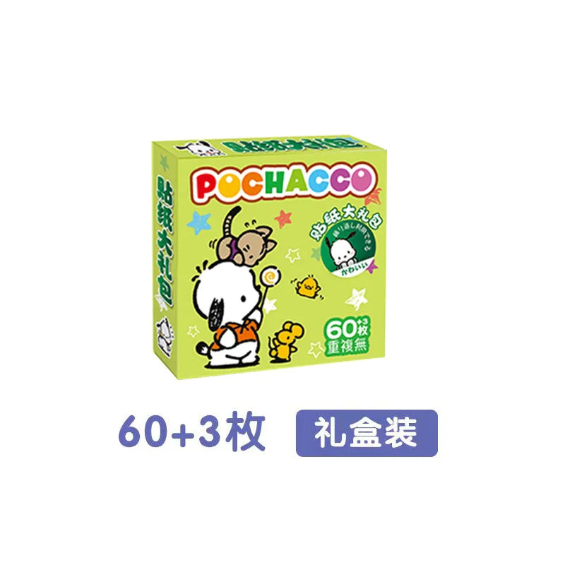 stickers kawaii dessins animés hello kitty cinnamoroll pom pom purin enfants adolescents transparents