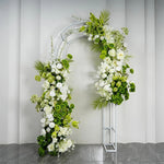 décoration florale arche vert roses hortensias delphiniums mariage romantique extérieur événement festive