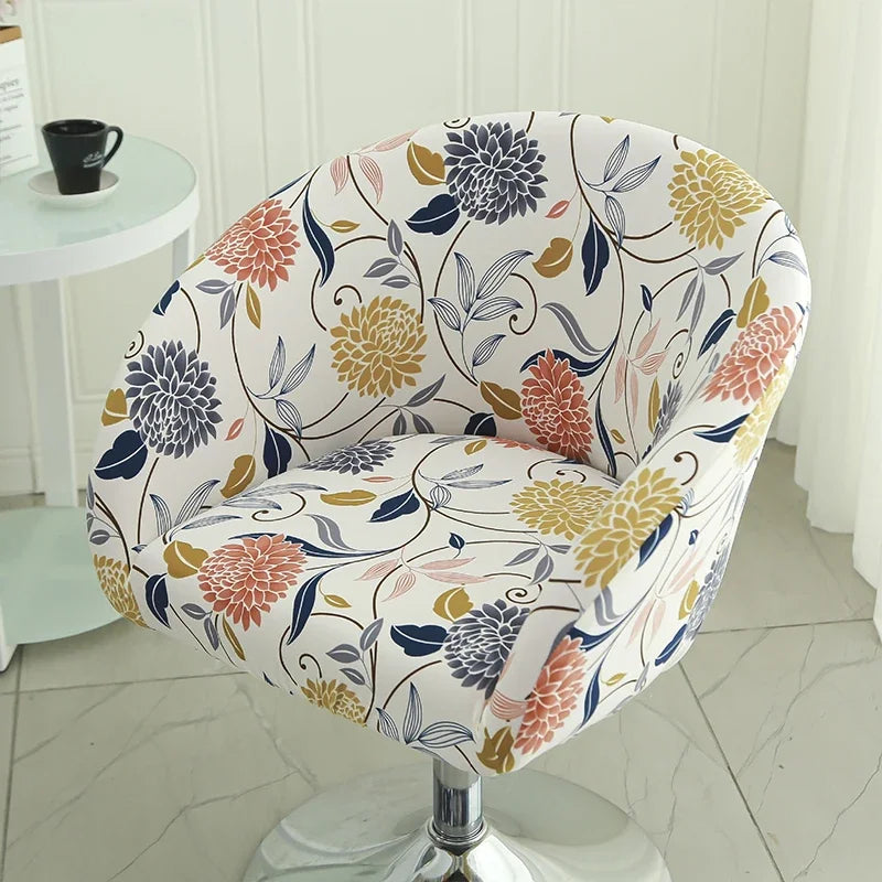 housse chaise extensible motif floral moderne fauteuil salle manger décor maison élastique