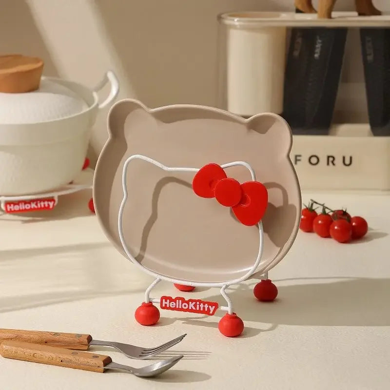 support assiettes hello kitty mickey mouse blanc rouge jaune moderne ludique assiettes couvercles bols