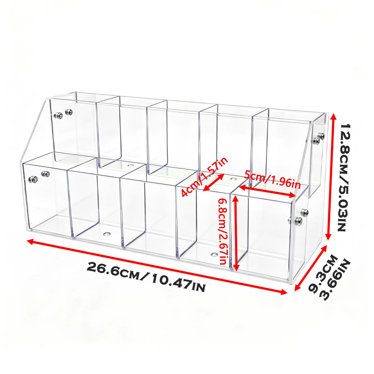 organisateur acrylique transparent rangement multiple niveaux fournitures articles divers moderne utilitaire