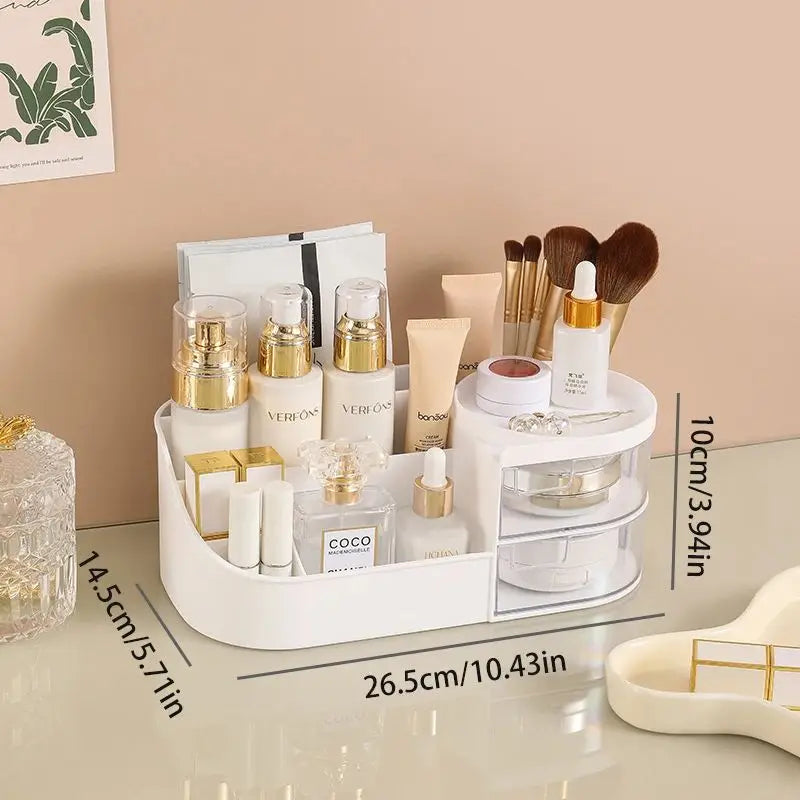 organisateur maquillage boîte rangement cosmétique grande capacité tiroir transparent moderne beau rose clair matériau