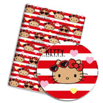 serviettes hello kitty motif coeurs ballons coton polyester résistant blanc rose vert jaune