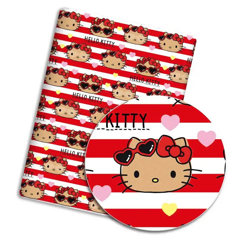 serviettes hello kitty motif coeurs ballons coton polyester résistant blanc rose vert jaune