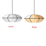 suspension lumineuse tissu géométrique blanc beige moderne opacité câble suspension fixe chambre salon